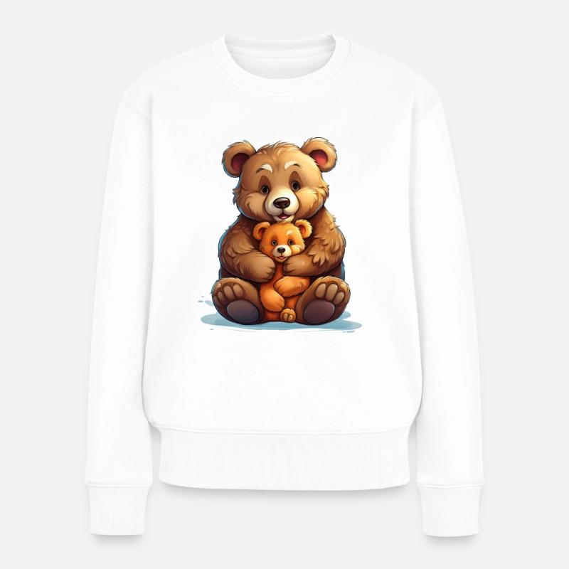Niedliche Teddybären Illustration - Frauen Premium Bio Pullover - Weiß