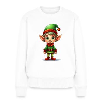 A cute Christmas elf - Women's Premium Organic Jumper - white - Front - Julia (174cm)