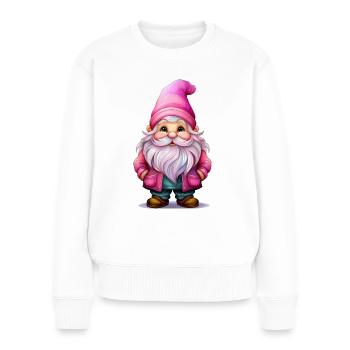 Ein niedlicher Weihnachtwichtel - Frauen Premium Bio Pullover - Weiß - Vorne - Julia (174cm)