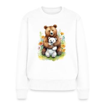 Cute bears in the garden - Women's Premium Organic Jumper - white - Front - Julia (174cm)