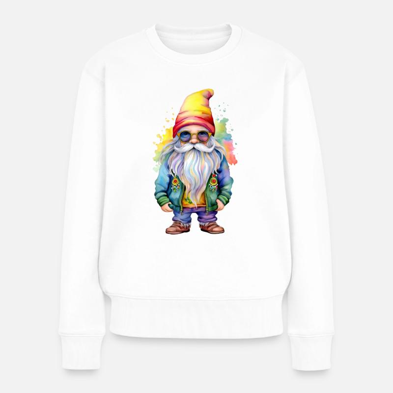 Hippie Gnom - Frauen Premium Bio Pullover - Weiß