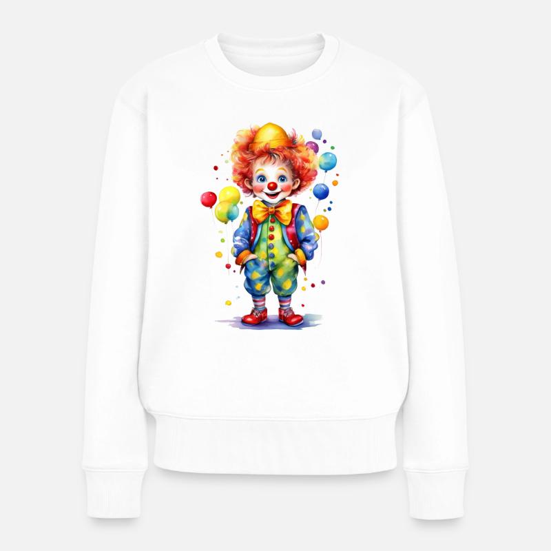Ein Clown – Karneval / Fasching - Frauen Premium Bio Pullover - Weiß