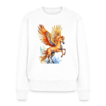 Pegasus - Frauen Premium Bio Pullover - Weiß - Vorne - Julia (174cm)