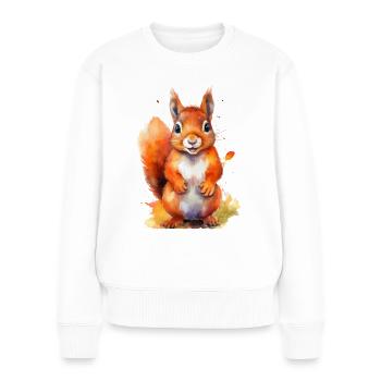Écureuil mignon - Pull Premium bio Femme - blanc - Devant - Julia (174cm)