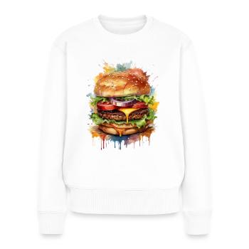 Hamburger - Pull Premium bio Femme - blanc - Devant - Julia (174cm)