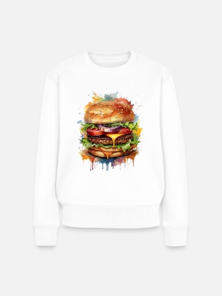 Hamburger - Pull Premium bio Femme - blanc