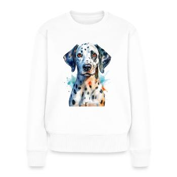 Ein Dalmatiner - Frauen Premium Bio Pullover - Weiß - Vorne - Julia (174cm)