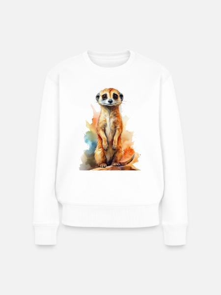 Erdmännchen - Frauen Premium Bio Pullover - Weiß