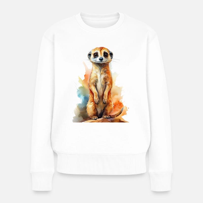 Erdmännchen - Frauen Premium Bio Pullover - Weiß