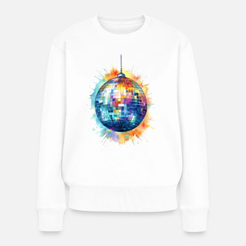 Eine Discokugel - Frauen Premium Bio Pullover - Weiß