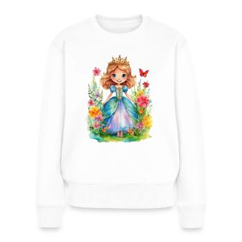 Princesse dans le jardin - Pull Premium bio Femme - blanc - Devant - Julia (174cm)