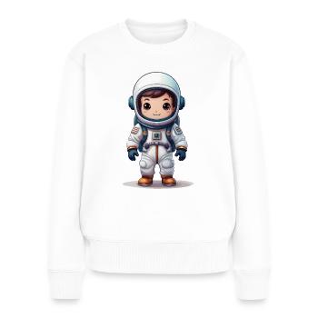 A cute astronaut - Women's Premium Organic Jumper - white - Front - Julia (174cm)
