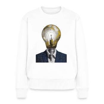 Businessman with light bulb as head - Women's Premium Organic Jumper - white - Front - Julia (174cm)