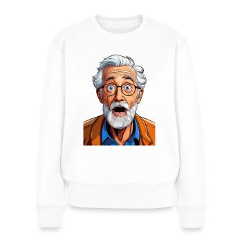 Grand-père étonné - Pull Premium bio Femme - blanc - Devant - Julia (174cm)