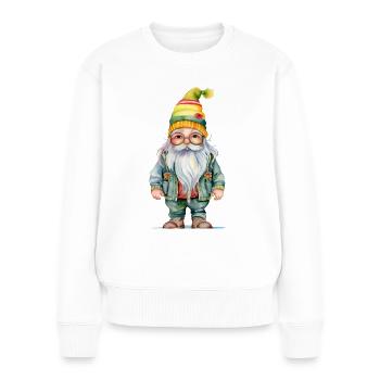 Drôle de nain - Pull Premium bio Femme - blanc - Devant - Julia (174cm)