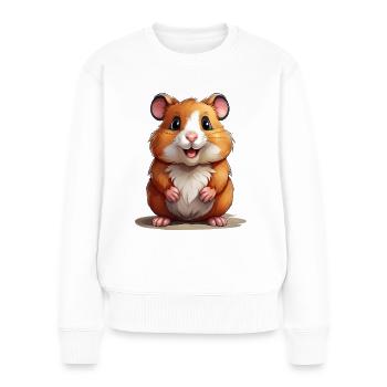 Hamster super mignon - Pull Premium bio Femme - blanc - Devant - Julia (174cm)