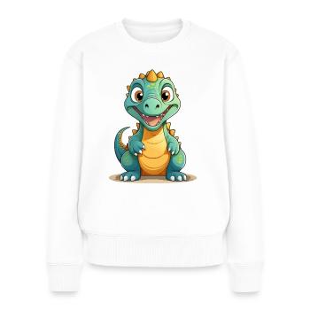 Dinosaure super mignon - Pull Premium bio Femme - blanc - Devant - Julia (174cm)