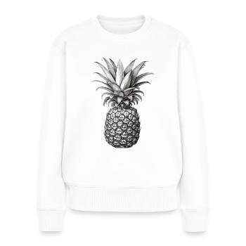 Ananas - Pull Premium bio Femme - blanc - Devant - Julia (174cm)