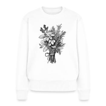 Ein Bund frischer Kräuter - Frauen Premium Bio Pullover - Weiß - Vorne - Julia (174cm)