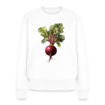 Rote Beete / Rote Bete - Frauen Premium Bio Pullover - Weiß - Vorne - Julia (174cm)