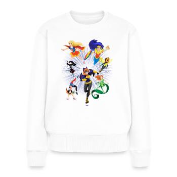 DC Super Hero Girls Superheldinnen Attacke - Frauen Premium Bio Pullover - Weiß - Vorne - Julia (174cm)