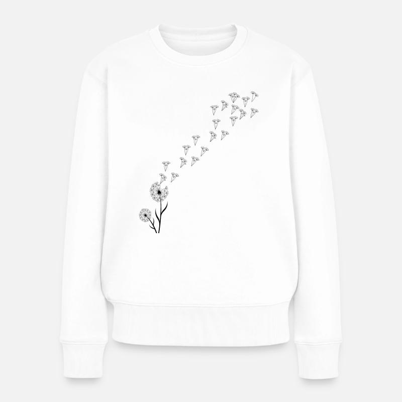 Löwenzahn Pusteblume - Frauen Premium Bio Pullover - Weiß