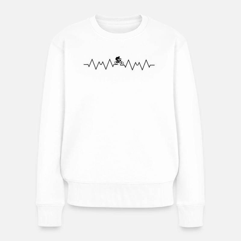 Fahrrad Motiv - Frauen Premium Bio Pullover - Weiß