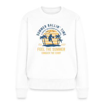 Basketball girl playing at the beach during sunset - Women's Premium Organic Jumper - white - Front - Julia (174cm)