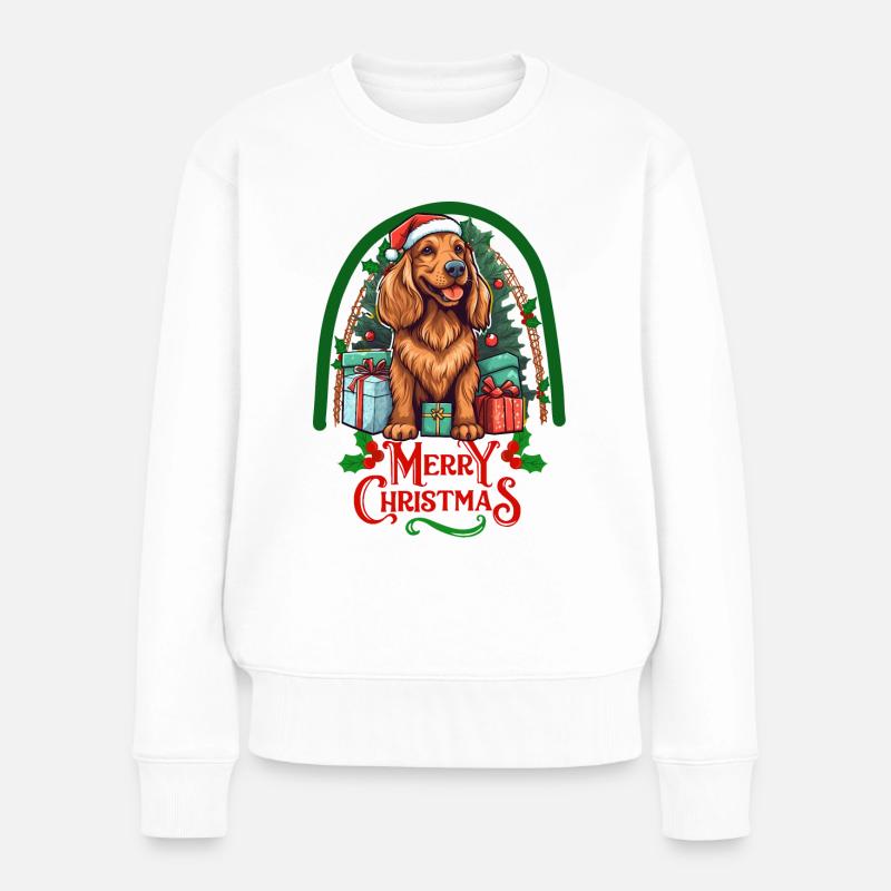 Irish Setter Weihnachten - Frauen Premium Bio Pullover - Weiß
