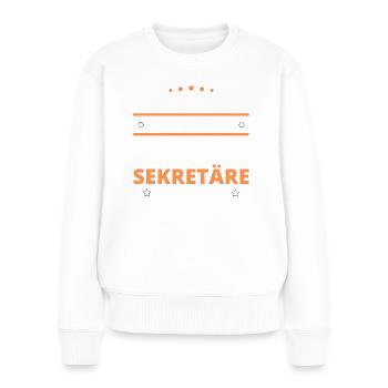 Cadeau de secrétaires - Deux types de... Concevoir - Pull Premium bio Femme - blanc - Devant - Julia (174cm)