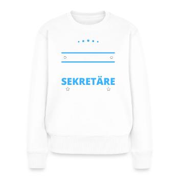 Cadeau de secrétaires - Deux types de... Concevoir - Pull Premium bio Femme - blanc - Devant - Julia (174cm)