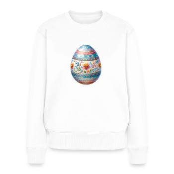 Sehr detailliertes Osterei im Aquarellstil - Frauen Premium Bio Pullover - Weiß - Vorne - Julia (174cm)