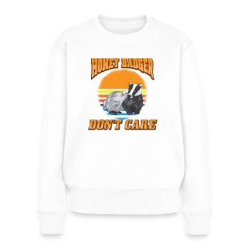 Honey Badger - Frauen Premium Bio Pullover - Weiß - Vorne - Julia (174cm)