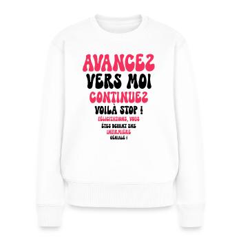 Humour Super Cadeau Pour Infirmière - Pull Premium bio Femme - blanc - Devant - Julia (174cm)