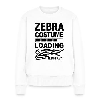 Zebra Kostüm Afrika Karneval Zebrakostüm loading - Frauen Premium Bio Pullover - Weiß - Vorne - Julia (174cm)
