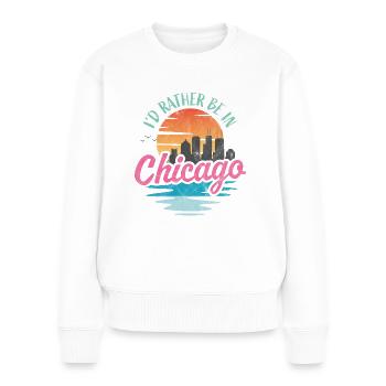 I'd rather be in Chicago - Women's Premium Organic Jumper - white - Front - Julia (174cm)