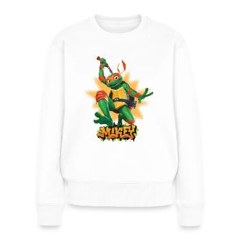 TMNT Mutant Mayhem Turtle Mikey - Frauen Premium Bio Pullover - Weiß - Vorne - Julia (174cm)