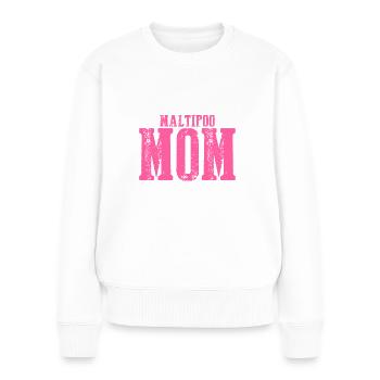 Maltipoo maman Chien - Pull Premium bio Femme - blanc - Devant - Julia (174cm)