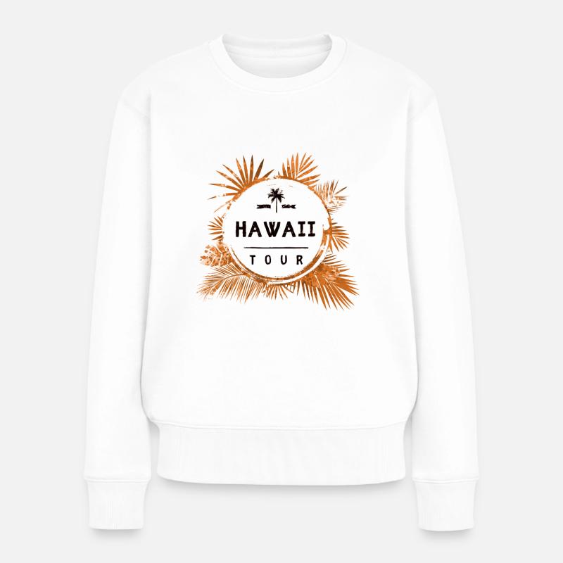 Hawaii Tour Bunt - Frauen Premium Bio Pullover - Weiß
