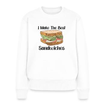 Sandwich Lover Picknick Food Lover Breakfast Gift - Frauen Premium Bio Pullover - Weiß - Vorne - Julia (174cm)