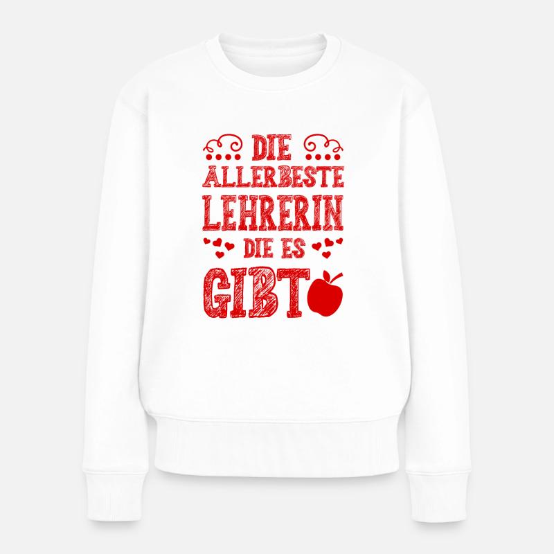 Allerbeste Lehrerin - Frauen Premium Bio Pullover - Weiß