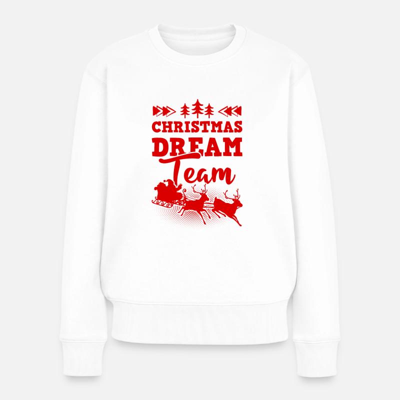 Christmas Dream team - Frauen Premium Bio Pullover - Weiß