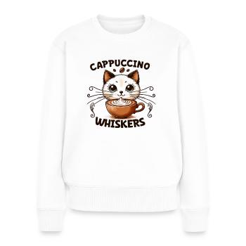 Coffee Break Cat Lover, Coffee Lover Süße Katze - Frauen Premium Bio Pullover - Weiß - Vorne - Julia (174cm)