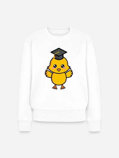 Küken Schulabschluss Schule Studium - Frauen Premium Bio Pullover - Weiß