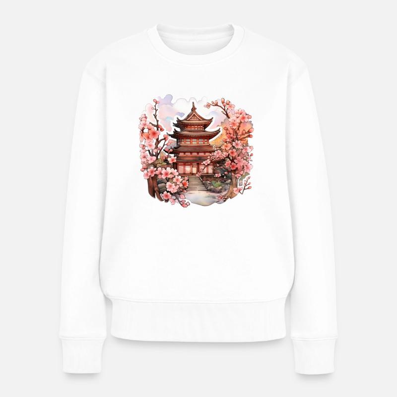 Japan - Frauen Premium Bio Pullover - Weiß