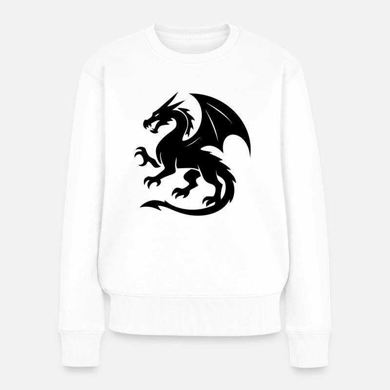 Dragon (noir) - Pull Premium bio Femme - blanc