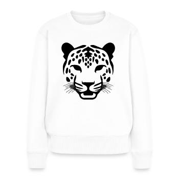 Leopard - Frauen Premium Bio Pullover - Weiß - Vorne - Julia (174cm)