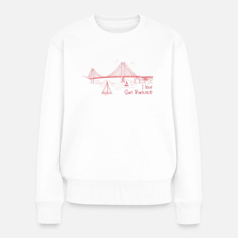 I Love San Francisco - Frauen Premium Bio Pullover - Weiß