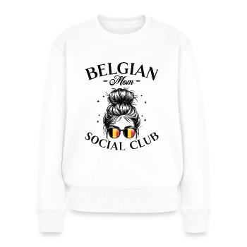 Mother Social Club Belgian Mom - Women's Premium Organic Jumper - white - Front - Julia (174cm)
