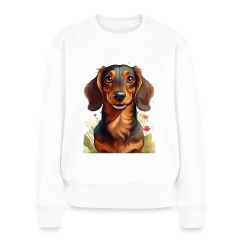 Dachshund - Women's Premium Organic Jumper - white - Front - Julia (174cm)